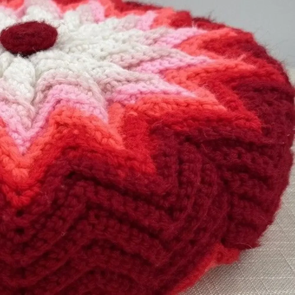 Crochet Granny Throw Pillow Vintage 13